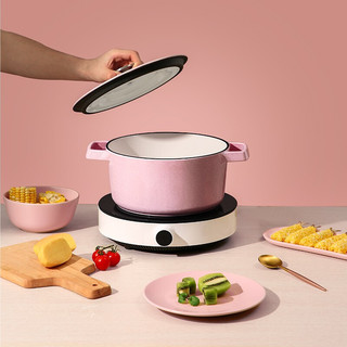 COOKER KING 炊大皇 T22ATQ5 汤锅(22cm、2.5L、铸铁、胭脂粉)