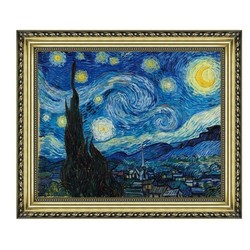 雅昌 梵高油画《星夜》背景墙装饰画挂画 宫廷金 52.5×44cm