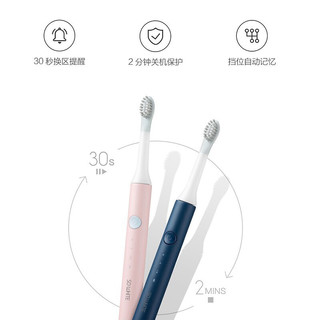 品敬 电动牙刷家用声波感应充电情侣电牙刷深层清洁牙齿高效动力牙刷小家电创意礼物 情侣款-蓝色