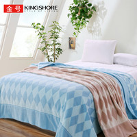 金号纯棉毛巾被空调毯盖毯新疆棉棉无捻提缎割绒巾被送礼盒手提袋(210×163cm、棕色)