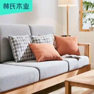 北欧现代简约实木布艺沙发橡木布结合原木风客厅家具CR4K（组合、CR4K-D单人沙发+双人沙发+三人沙发）