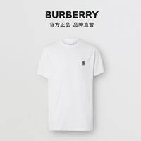 【520礼物】BURBERRY男装 专属标识图案棉质T恤衫 80140211（M、白色）