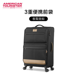 美旅行李箱男士软箱22/25/29寸大容量复古行李箱可扩展密码箱TI8（25英寸（单节杆，右侧把手和侧珠）、蓝色）