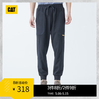 CAT 卡特 口袋设计罗纹收口长裤 CJ1KPPD6031 黑色 XXL