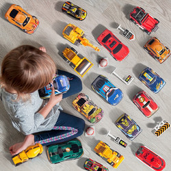 BEI JESS 贝杰斯 回力合金车45件玩具套装（26车+路标+地图+收纳箱）