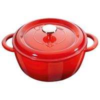 Fontignac 芳庭 40202-021 炖锅(24cm、4L、铸铁、红色)