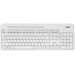 acer 宏碁 LK-416W 104键 2.4G蓝牙双模无线薄膜键盘 白色 无光