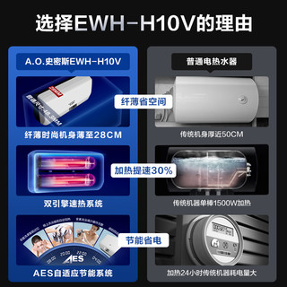 A．O．Smith/史密斯 EWH-50H10V 电热水器家用速热式超薄 50升