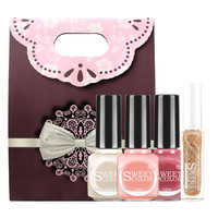 Sweet Color 无味指甲油套装 (#俏丽肉粉12ml+#果冻栀子白12ml+#木槿葵乔12ml+拉线笔金色)