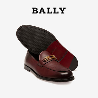 Bally/巴利新款KELSY男士经典时尚马衔扣百搭乐福鞋皮鞋6234481（38.5、酒红色）