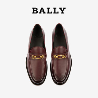 Bally/巴利新款KELSY男士经典时尚马衔扣百搭乐福鞋皮鞋6234481（45、酒红色）
