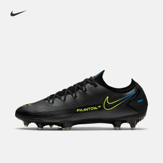 Nike耐克官方PHANTOM GT ELITE FG暗煞系列男/女足球鞋新款CK8439（36.5、090黑/黑/明黄/浅清透蓝）