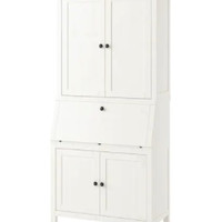 宜家 HEMNES 汉尼斯 工作桌带拼接件 白色漆 89x198 厘米