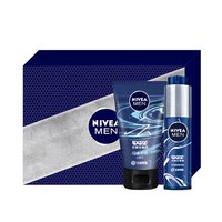 NIVEA MEN 妮维雅男士 水活保湿系列男士护肤礼盒装 (控油劲爽洁面乳100g+精华露50g) 限定款