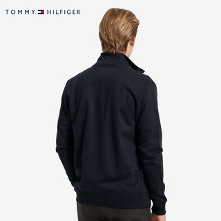 TOMMY HILFIGER男装时尚简约纯棉拉链立领开襟卫衣MW0MW14206（XL、藏青色DW5）