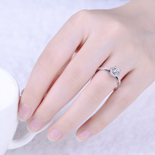 佐卡伊 摩天轮白18K金群镶钻石戒指女士钻戒求婚结婚钻戒（VS/微瑕、共90分（70+20）H/VS 新品定制、H/白、70分）