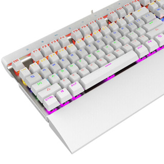 AJAZZ 黑爵 AK500 108键 有线机械键盘 白色 国产青轴 混光