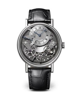 BREGUET 宝玑 Tradition 18k White Gold Retro-Second Watch w/ Alligator Strap