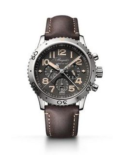 BREGUET 宝玑 42mm Type XX1 Chronograph Watch w/ Leather Strap, Brown