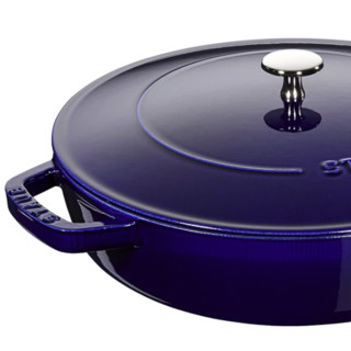 STAUB 珐宝 砂锅(28cm、3.7L、铸铁、深蓝色)