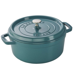 staub 珐宝 11024105 炖锅(24cm、3.8L、铸铁、蓝绿色)