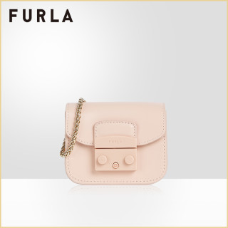 FURLA/芙拉品牌下架METROPOLIS 2020秋冬新品女士微型链条斜挎包(粉色)
