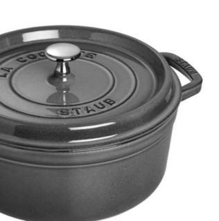 staub 珐宝 1102418 炖锅(24cm、3.8L、铸铁、灰色)