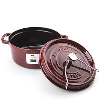 staub 珐宝 40509-357 炖锅(24cm、3.8L、铸铁、石榴红)