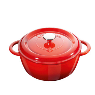 STAUB 珐宝 FTC024-1 汤锅(20cm、2.2L、铸铁、樱桃红)