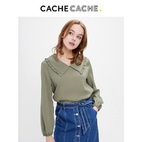 Cache Cache 捉迷藏 cachecache韩版衬衫女2020春秋款设计感小众轻熟春夏宽松衬衣上衣