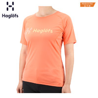 Haglofs火柴棍女款户外运动图案设计速干圆领T恤604312  亚版（M、3N5湖蓝色）