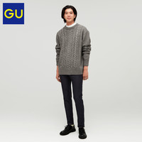 GU极优男装高弹力紧身牛仔裤(水洗产品)时尚复古修身长裤男324079（170/78A、69 藏青色）