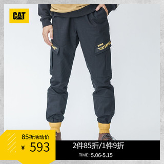 CAT 卡特 时尚收腰螺纹工装裤 CJ3WPP24041 黑色 M