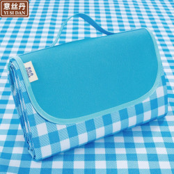 野餐垫户外加厚防潮垫防水耐磨牛津布 可机洗沙滩垫 蓝白格 145*180cm