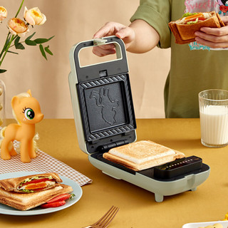 小熊三明治机早餐机家用轻食机多功能加热吐司面包压烤机华夫饼机DBC-P06R1（绿色）
