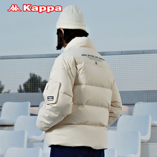 Kappa卡帕羽绒服冬女高领防寒服印花保暖短外套面包服（XL、珊瑚红-5306）