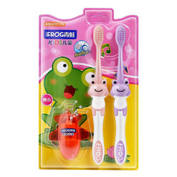 青蛙 （FROG）宝贝系列119B儿童牙刷2支 纤细软毛卡通手柄小刷头3岁以上适用（颜色、赠品随机）
