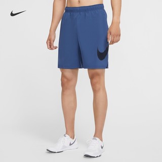 NIKE 耐克 官方FLEX男子梭织训练短裤运动裤速干开衩休闲舒适CZ6371（M、010黑/(白)）