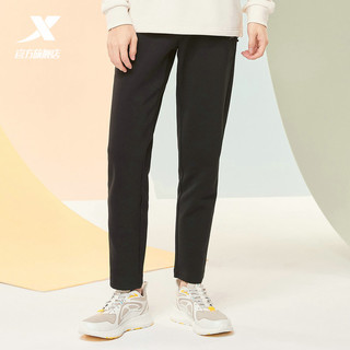 特步男运动裤2021春季新款男裤针织宽松直筒裤子男士休闲运动长裤（M/170、上市）