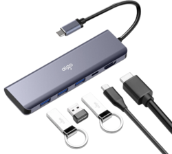 aigo 爱国者 H5 五合一【HDMI+USB3.0*3+PD】