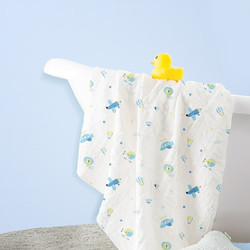 Purcotton 全棉时代 全棉时代 PurCotton 婴儿儿童6层水洗绗缝狮子飞机蓝纱布宝宝浴巾 115*115cm 1件装