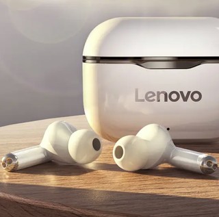 Lenovo 联想 LP1 入耳式真无线蓝牙降噪耳机 白底灰边
