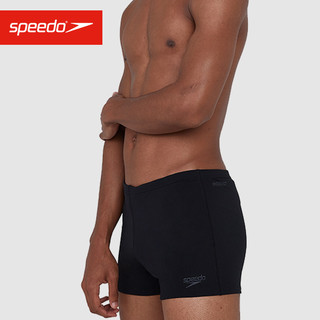 Speedo/速比涛男子平角泳裤紧致贴合抽绳设计纯色平角男水陆两用（38、黑色）