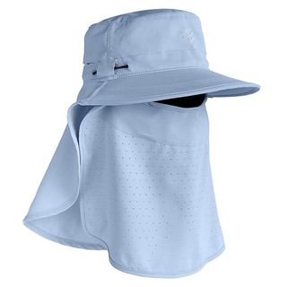 Coolibar儿童防晒帽 面罩可拆 10122 浅蓝色 S/M 4-8岁