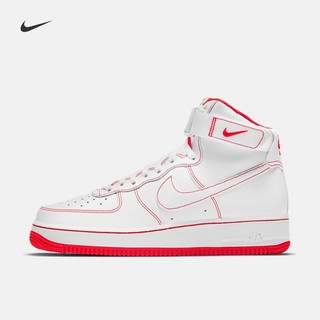 Nike 耐克官方AIR FORCE 1 HIGH '07 男子运动鞋新款复古CV1753（44.5、101白色/白色/赛车蓝）