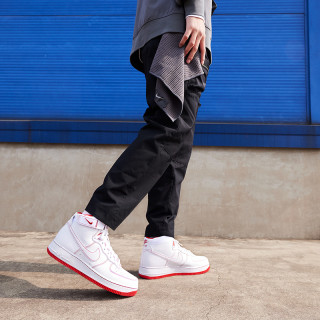 Nike 耐克官方AIR FORCE 1 HIGH '07 男子运动鞋新款复古CV1753(47.5、101白色/白色/赛车蓝)