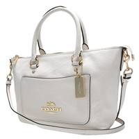 COACH 蔻驰 女士皮质手提饺子包 F31466 IMCHK 白色 小号
