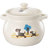 Cfcraft 泥火匠 小斑马 砂锅(21.8cm、6L、陶瓷、白色)