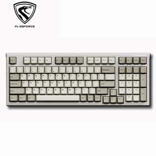 有券的上：FL·ESPORTS 腹灵 FL980 CPS 有线机械键盘 BOX红轴 98键 复古经典灰白配色