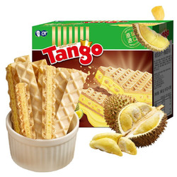 TANGO 天章 印尼进口 Tango 咔咔脆威化饼干 榴莲味160g/盒 休闲零食小吃 早餐代餐下午茶食品